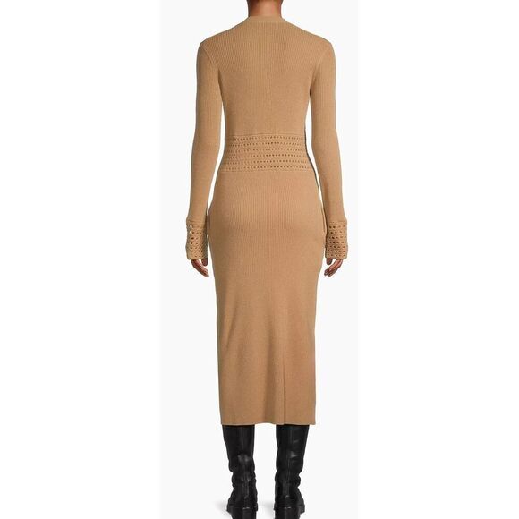 Jason Wu Merino Wool-& Cashmere Blend Midi-Dress in Camel NWT Size Small - Picture 5 of 12